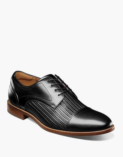 Rucci Weave Cap Toe Oxford in Black for $130.00 dollars.