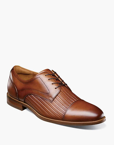 Rucci Weave Cap Toe Oxford in Cognac for $130.00 dollars.