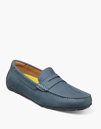 Motor Smooth Moc Toe Penny Driver in Legion Blue for $110.00 dollars.