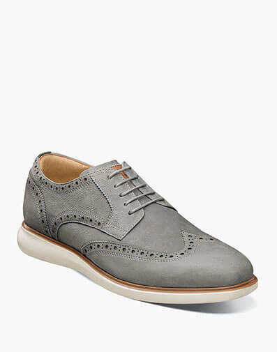 Fuel Wingtip Oxford in Light Gray for $120.00