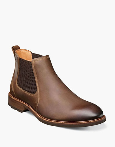 LODGE Plain Toe Gore Boot in Brown Ch.