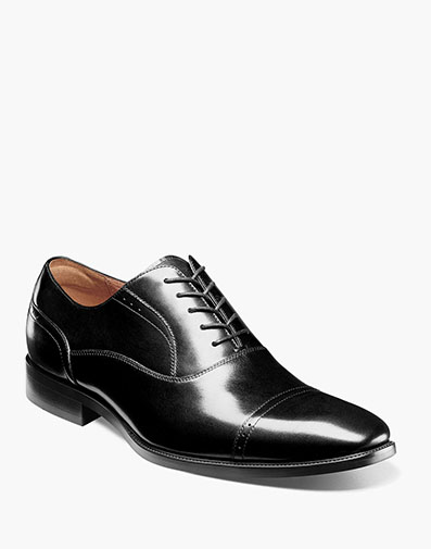 Sorrento Cap Toe Oxford in Black Smooth for $145.00 dollars.