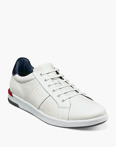 Crossover Lace To Toe Sneaker in White.