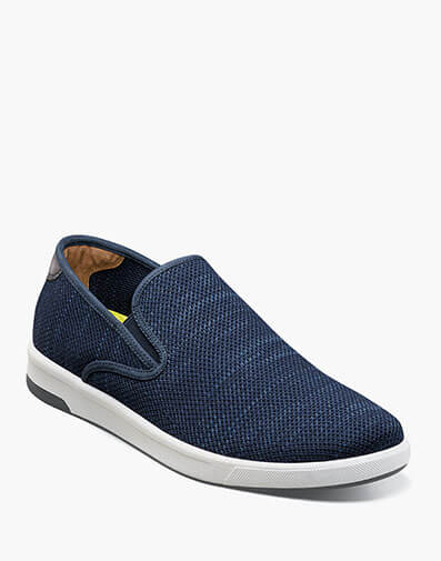 Crossover Knit Plain Toe Slip On Sneaker in Navy for $59.90 dollars.
