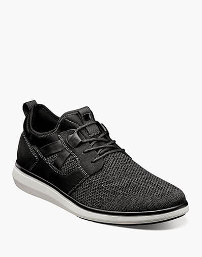 Venture Knit Plain Toe Lace Up Sneaker in Black.
