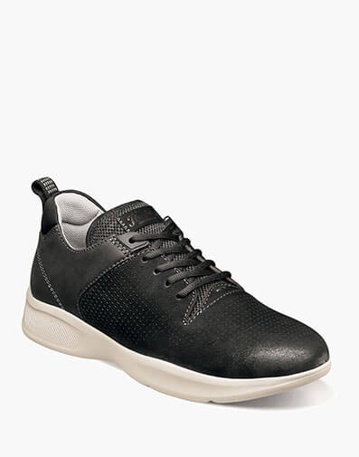 Studio  Perf Toe Lace Up Sneaker in Black Nubuck for $125.00 dollars.