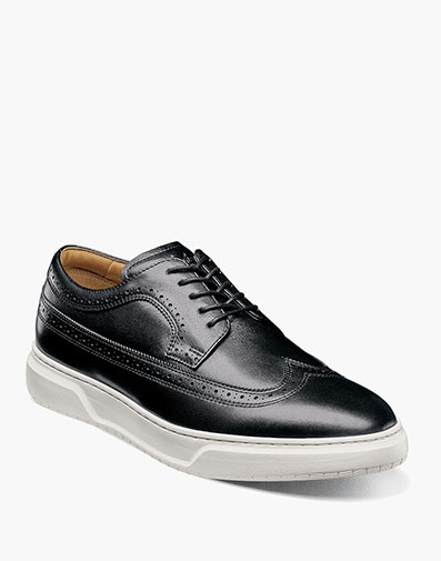 Premier Wingtip Laceup Sneaker in Black.