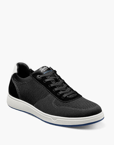 Heist Knit 6-Eye Lace To Toe Sneaker in Black with White.