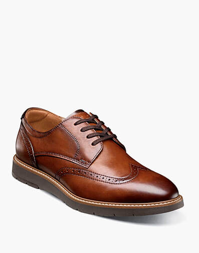 Vibe Wingtip Oxford in Cognac for $120.00 dollars.