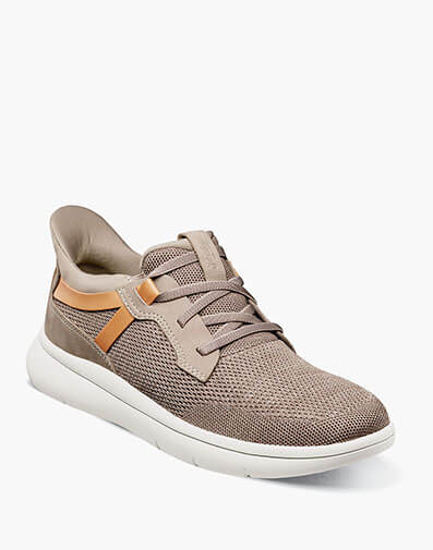 Fleet Knit Elastic Lace Slip On Sneaker in Mushroom Multi for $120.00 dollars.