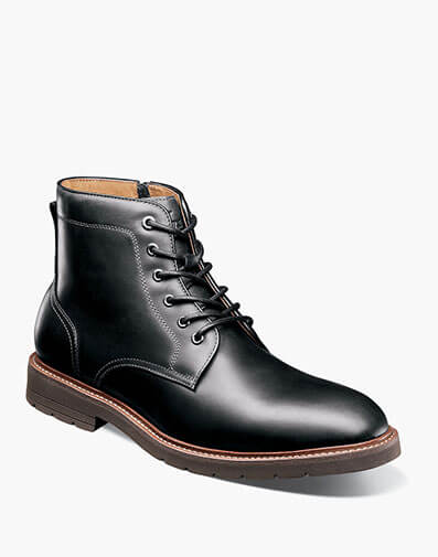 Redford Plain Toe Lace Up Boot in Black CH for $145.00 dollars.