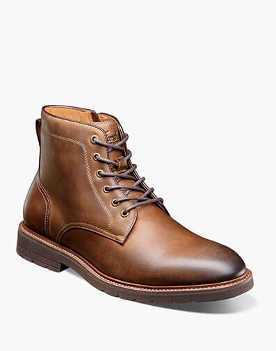Redford Plain Toe Lace Up Boot in Brown CH for $145.00 dollars.