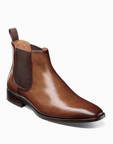 Sorrento Lux Plain Toe Chelsea Boot in Cognac for $155.00 dollars.