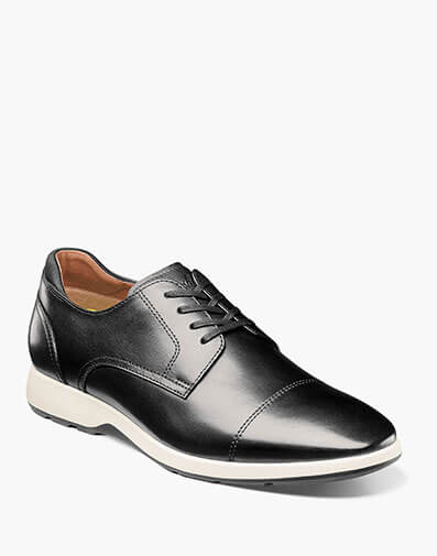 Transit Cap Toe Oxford in Black with White.