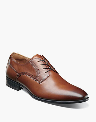 Zaffiro Plain Toe Oxford in Cognac for $145.00 dollars.