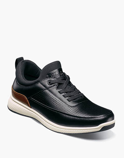 Satellite Jr. Boys Perf Elastic Lace Slip On Sneaker in Black for $54.95 dollars.