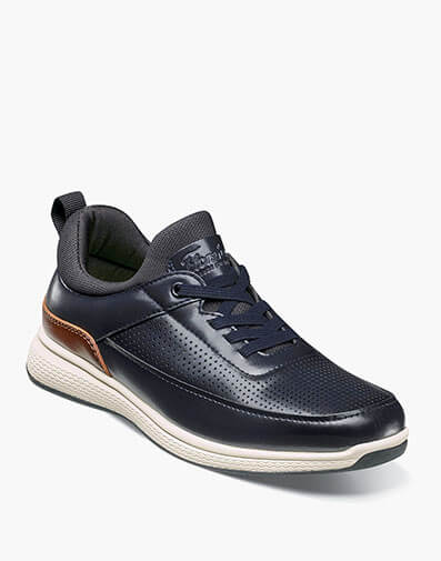 Satellite Jr. Boys Perf Elastic Lace Slip On Sneaker in Navy for $54.95 dollars.