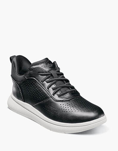 Fleet Jr. Boys Perf  Toe Elastic Lace Sneaker in Black for $59.95 dollars.