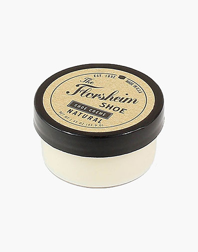 The featured product is the Florsheim Natural Shoe Cream.