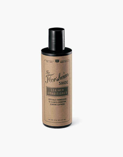 The featured product is the Florsheim Leather Conditioner Bottle.