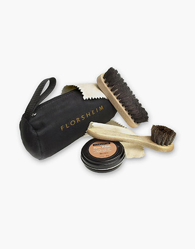 The featured product is the Florsheim Travel Shine Kit.