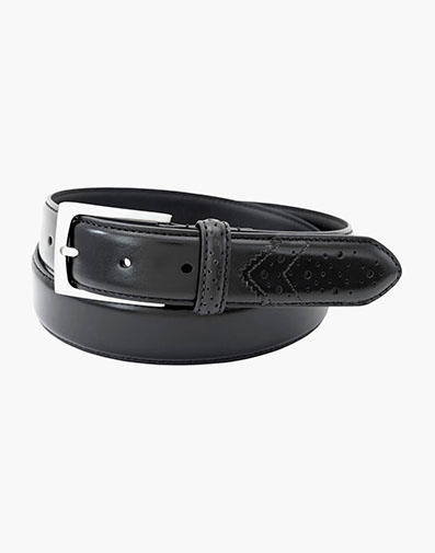 Castellano Wingtip Belt in Black for $53.00 dollars.