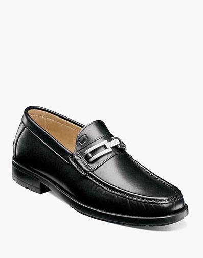 Puerto Moc Toe Double Bit Loafer in Black for $175.00 dollars.