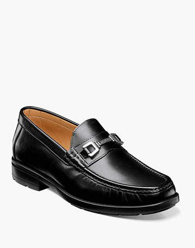 Puerto Moc Toe Bit Loafer in Black for $175.00 dollars.