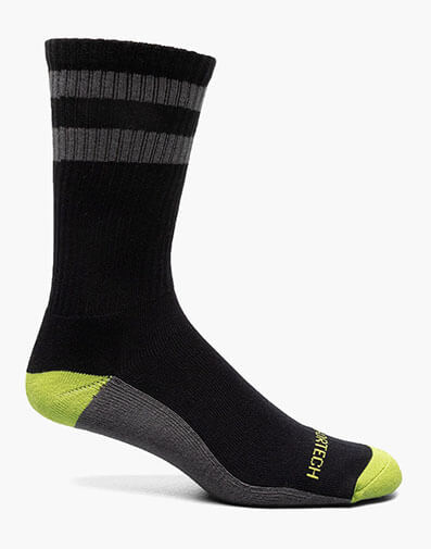Sports Men's Crew Socks in Black for $12.00 dollars.