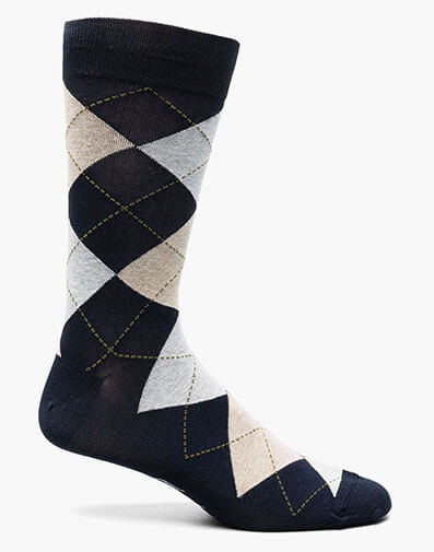 Argyle Men's Crew Dress Socks in Navy for $12.00 dollars.
