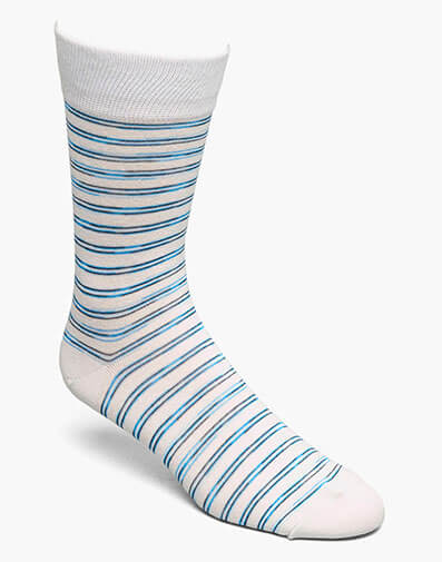 Heather Stripe Men's Crew Dress Socks in White Multi for $12.00 dollars.