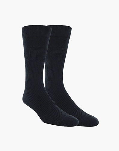 2-Pack Non-Binding Men's Crew Dress Socks in Black for $18.00 dollars.