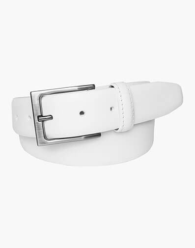 Carmine Genuine Leather Belt in White for $45.00 dollars.