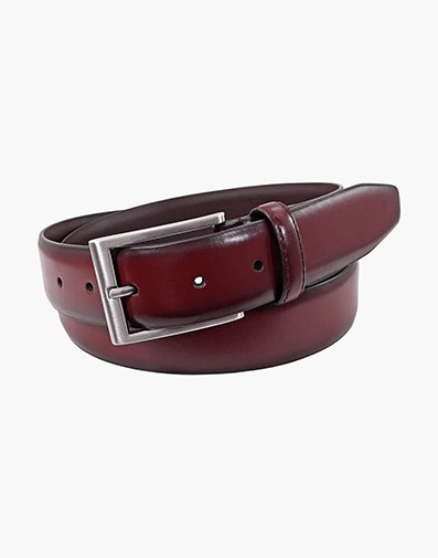 Carmine Genuine Leather Belt in Burgundy for $45.00 dollars.