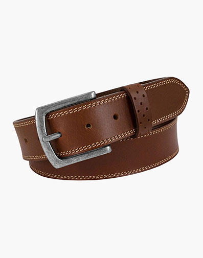 JARVIS Genuine Leather Belt in Chestnut.