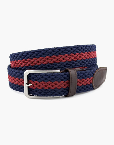 Logan Woven Elastic Belt in Navy Multi for $45.00 dollars.